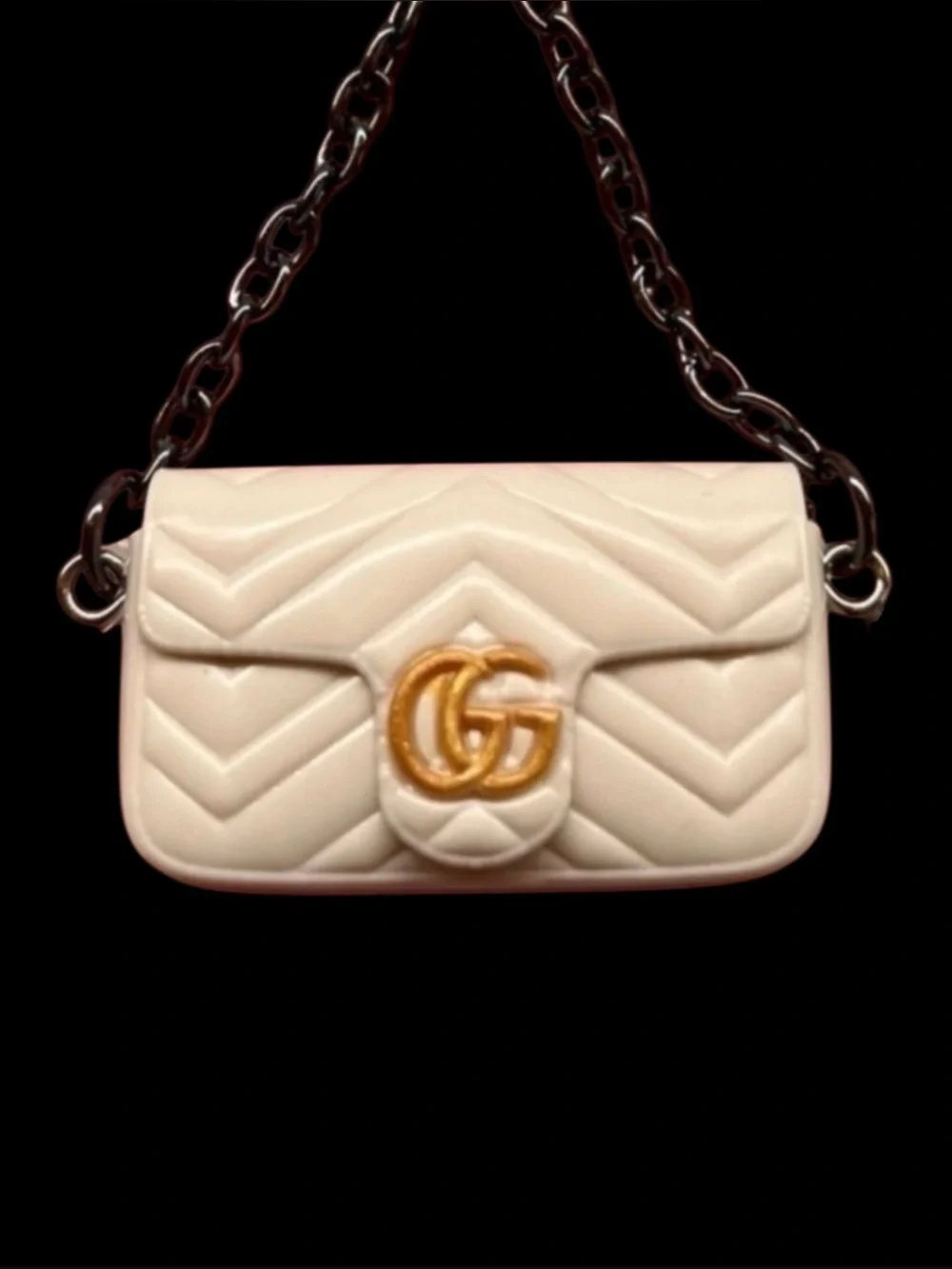 Luxury Style Mini Handbag Keychain White Purse Charm Gift Box